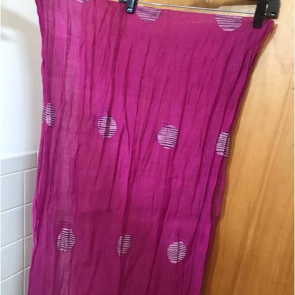 Eileen Fisher Handwoven Organic Cotton Silk Jamdani Scarf Pink Lightweight Boho - Picture 4 of 12